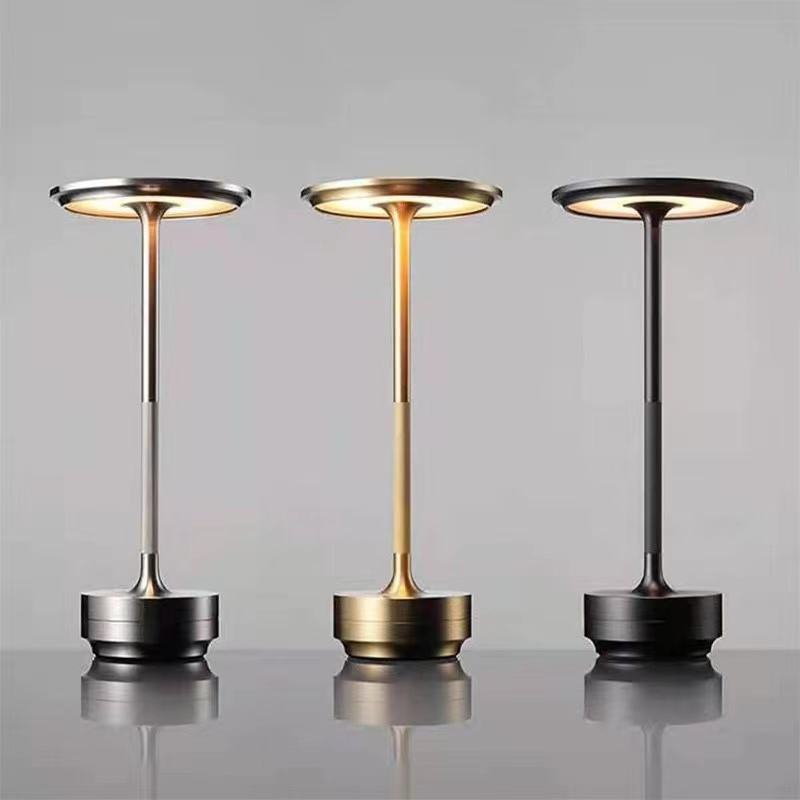 Luxury Cordless LED Table Lamp - Modern Design Iron Battery for Hotel Bar Living Room Reading - Hube